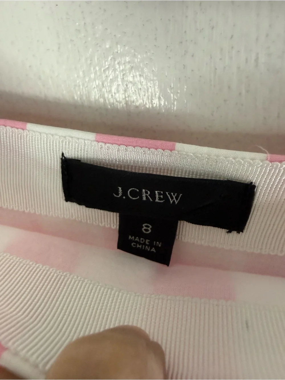 J.Crew, Thomas Mason, pink & white striped ruffle drape, cotton pencil skirt 8 - Picture 4 of 12